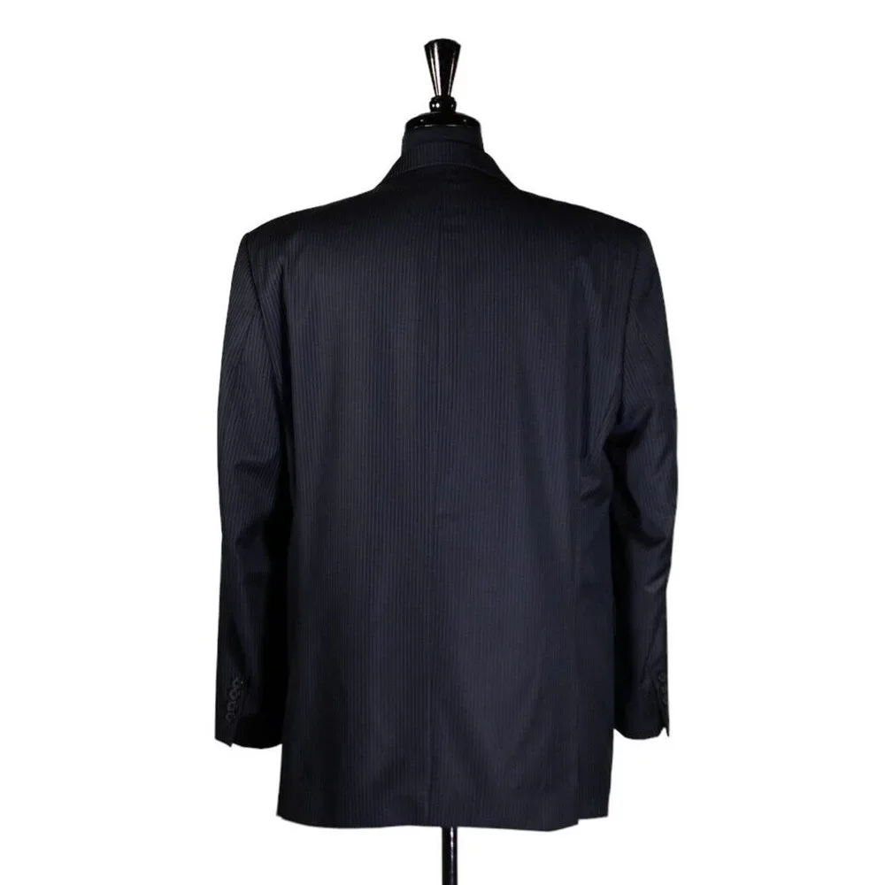 Calvin Klein Mens Blazer Blue Striped Wool 2 Button Suit Jacket Sport Coat 42R